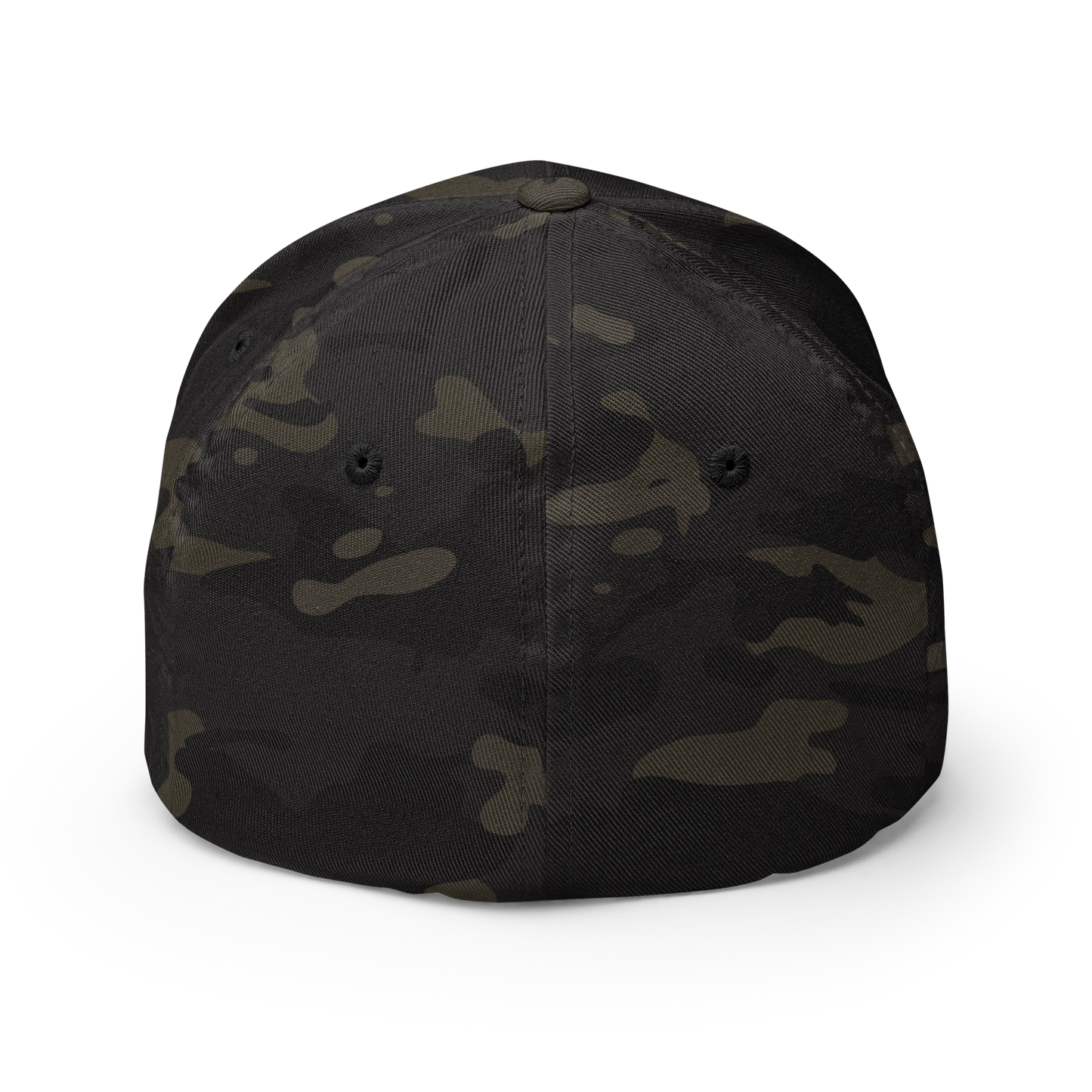 Black Multicam Structured Twill Cap with OMG Girl and Pyramid Design Back Embroidery - ARAWMANTICKS Back Mockup